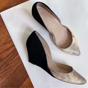 Loeffler Randall | 'Rae D'Orsay' Snakeskin & Suede Wedge Heels 9